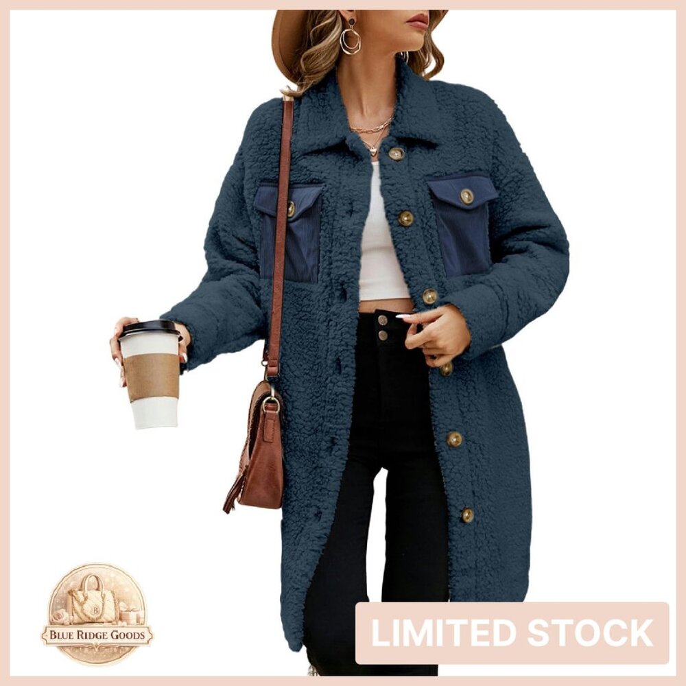 Faux Fur Teddy Coat Oversized Lapel Jacket Warm Winter Chic Outwear